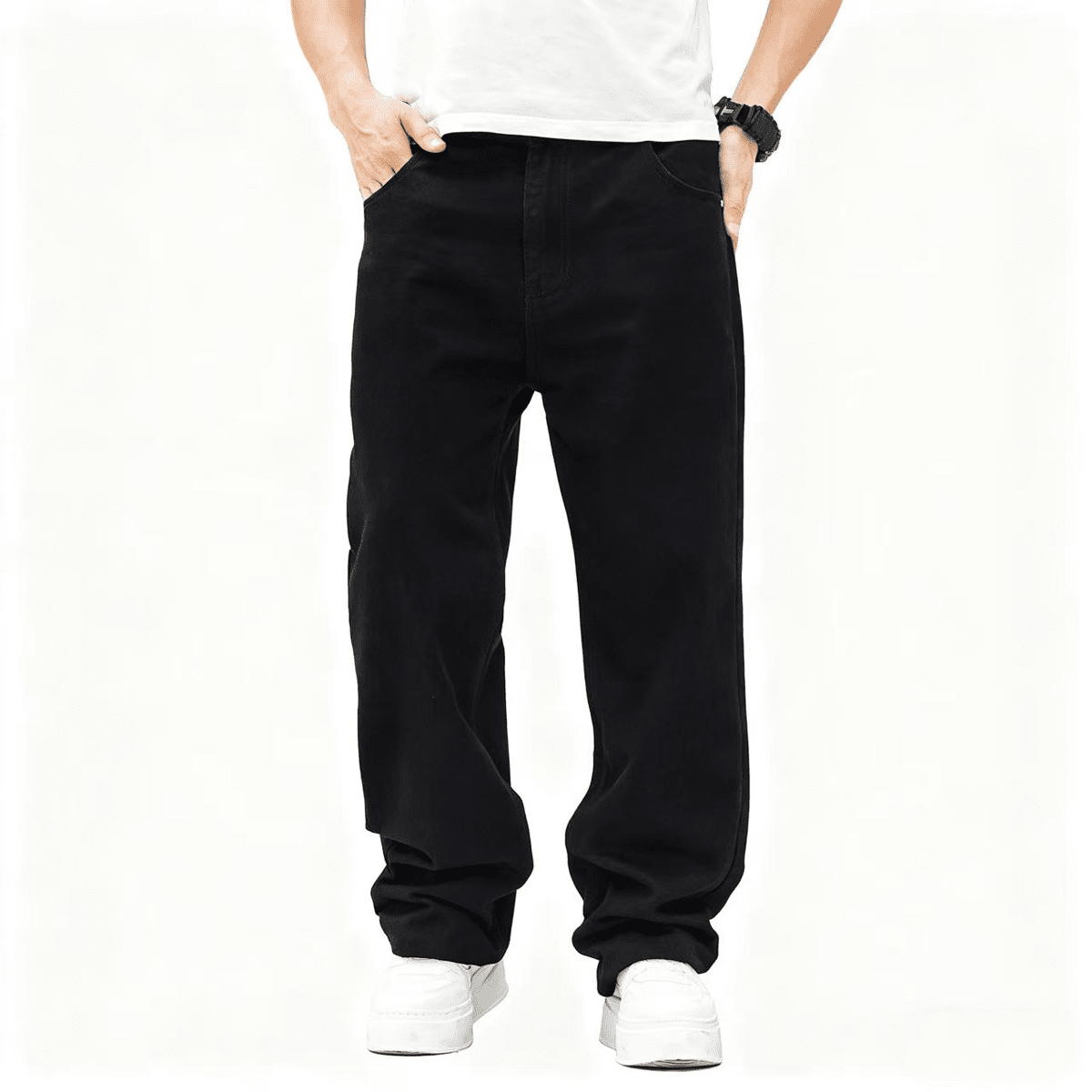 Relaxed Fit Straight-Leg Denim Jeans