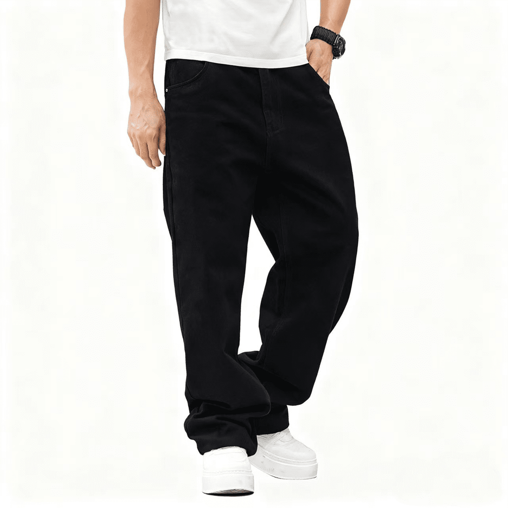 Relaxed Fit Straight-Leg Denim Jeans